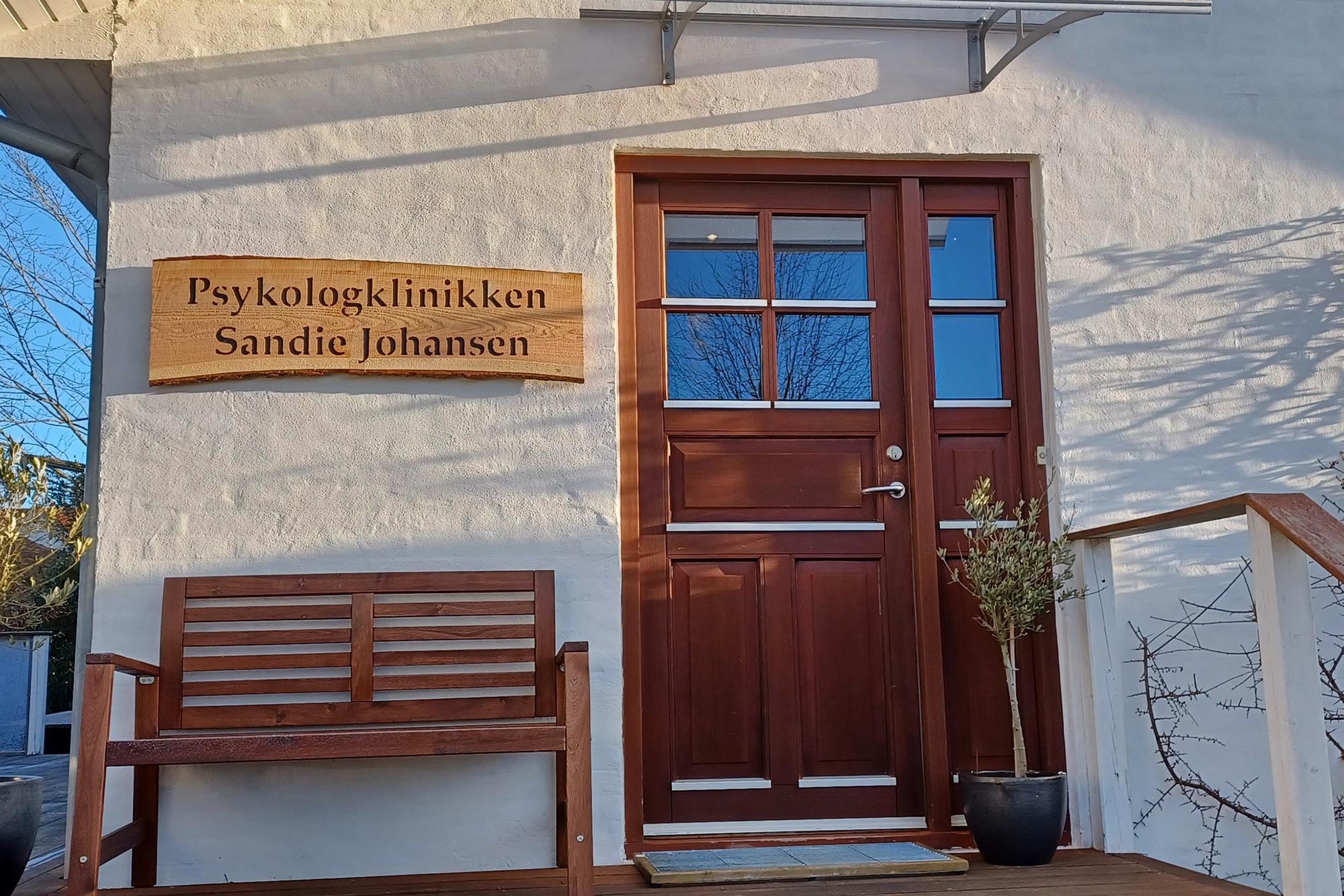 Facade på Psykologklinikken Sandie Johansen.